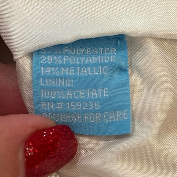 J McLaughlin Ariana Champagne Metallic Palm Leaf Dress Gold SZ 6 - Picture 10 of 12